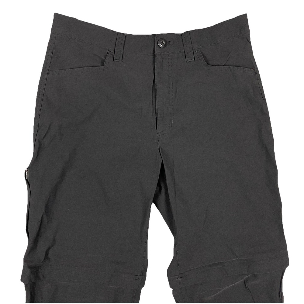 Eddie Bauer Black Convertible Tech Pants Mens Size 32 Hiking Shorts Stretch - Picture 2 of 10